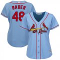 Wholesale Cheap Cardinals #48 Harrison Bader Light Blue Alternate Women's Stitched MLB Jersey