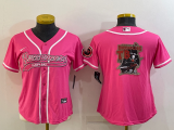 Wholesale Cheap Women's Tampa Bay Buccaneers Pink Team Big Logo With Patch Cool Base Stitched Baseball Jersey