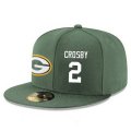 Wholesale Cheap Green Bay Packers #2 Mason Crosby Snapback Cap NFL Player Green with White Number Stitched Hat