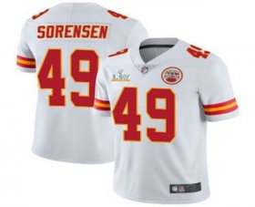 Wholesale Cheap Men\'s Kansas City Chiefs #49 Daniel Sorensen White 2021 Super Bowl LV Limited Stitched NFL Jersey