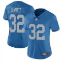 Wholesale Cheap Nike Lions #32 D'Andre Swift Blue Throwback Women's Stitched NFL Vapor Untouchable Limited Jersey