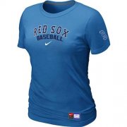 Wholesale Cheap Women's Boston Red Sox Nike Short Sleeve Practice MLB T-Shirt Indigo Blue