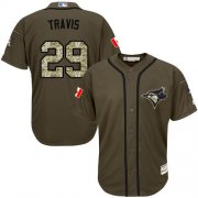 Wholesale Cheap Blue Jays #29 Devon Travis Green Salute to Service Stitched Youth MLB Jersey