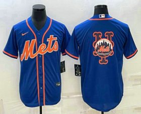 Wholesale Cheap Men\'s New York Mets Big Logo Navy Blue Cool Base Stitched Baseball Jerseys