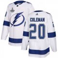 Cheap Adidas Lightning #20 Blake Coleman White Road Authentic Youth 2020 Stanley Cup Champions Stitched NHL Jersey