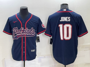 Wholesale Men's New England Patriots #10 Mac Jones Navy Blue Stitched MLB Cool Base Nike Baseball Jersey