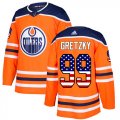 Wholesale Cheap Adidas Oilers #99 Wayne Gretzky Orange Home Authentic USA Flag Stitched Youth NHL Jersey