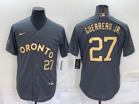 Wholesale Men\'s Toronto Blue Jays #27 Vladimir Guerrero Jr Number Grey 2022 All Star Stitched Cool Base Nike Jersey