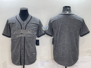 Wholesale Cheap Men's Los Angeles Chargers Blank Grey Gridiron Cool Base Stitched Baseball Jersey