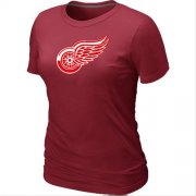 Wholesale Cheap Women's Detroit Red Wings Big & Tall Logo Red NHL T-Shirt