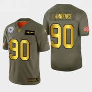 Wholesale Cheap Dallas Cowboys #90 Demarcus Lawrence Men's Nike Olive Gold 2019 Salute to Service Limited NFL 100 Jersey