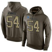 Wholesale Cheap NFL Men's Nike Dallas Cowboys #54 Randy White Stitched Green Olive Salute To Service KO Performance Hoodie