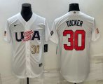 Wholesale Cheap Men's USA Baseball #30 Kyle Tucker Number 2023 White World Baseball Classic Stitched Jersey