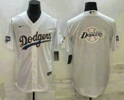 Wholesale Cheap Men's Los Angeles Dodgers White Team Big Logo Cool Base Stitched Baseball Jersey2