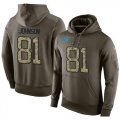 Wholesale Cheap NFL Men's Nike Detroit Lions #81 Calvin Johnson Stitched Green Olive Salute To Service KO Performance Hoodie