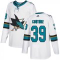 Wholesale Cheap Adidas Sharks #39 Logan Couture White Road Authentic Stitched NHL Jersey