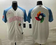 Wholesale Cheap Men's Mexico Baseball Big Logo 2023 White Blue World Classic Stitched Jersey