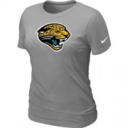 Wholesale Cheap Women's Nike Jacksonville Jaguars Logo NFL T-Shirt Light Grey