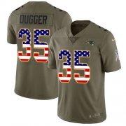 Wholesale Cheap Nike Patriots #35 Kyle Dugger Olive/USA Flag Youth Stitched NFL Limited 2017 Salute To Service Jersey