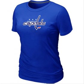 Wholesale Cheap Women\'s Washington Capitals Big & Tall Logo Blue NHL T-Shirt