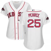 Wholesale Cheap Red Sox #25 Steve Pearce White Home 2018 World Series Champions Women's Stitched MLB Jersey