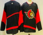 Wholesale Cheap Men's Ottawa Senators Blank Black 2022 Reverse Retro Authentic Jersey