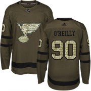 Wholesale Cheap Adidas Blues #90 Ryan O'Reilly Green Salute to Service Stitched Youth NHL Jersey