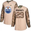 Wholesale Cheap Adidas Oilers #29 Leon Draisaitl Camo Authentic 2017 Veterans Day Stitched Youth NHL Jersey