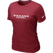 Wholesale Cheap Women's Nike Houston Texans Sideline Legend Authentic Font T-Shirt Red