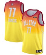 Wholesale Cheap Men's 2023 All-Star #77 Luka Doncic Orange Game Swingman Stitched Basketball Jersey