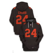 Wholesale Cheap Men's Cleveland Browns #24 Nick Chubb Brown 2021 Pullover Hoodie