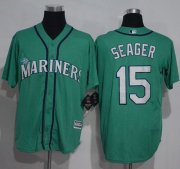 Wholesale Cheap Mariners #15 Kyle Seager Green New Cool Base Stitched MLB Jersey