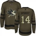 Wholesale Cheap Adidas Sharks #14 Gustav Nyquist Green Salute To Service Stitched NHL Jersey