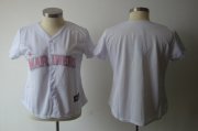 Wholesale Cheap Mariners Blank White With Pink No. Women's Fashion Stitched MLB Jersey