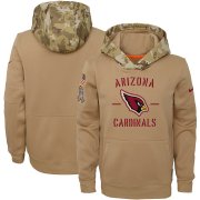Wholesale Cheap Youth Arizona Cardinals Nike Khaki 2019 Salute to Service Therma Pullover Hoodie