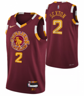 Wholesale Cheap Men\'s Cleveland Cavaliers #2 Collin Sexton 2021-2022 Red 75th Anniversary City Edition Swingman Stitched Jersey