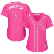 Wholesale Cheap White Sox #7 Tim Anderson Pink Fashion Women's Stitched MLB Jersey
