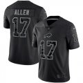 Wholesale Cheap Men's Buffalo Bills #17 Josh Allen Black Reflective Limited Stitched Football Jersey