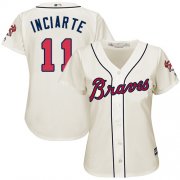 Wholesale Cheap Braves #11 Ender Inciarte Cream Alternate Women's Stitched MLB Jersey