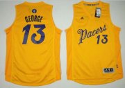 Wholesale Cheap Men's Indiana Pacers #13 Paul George adidas Yellow 2016 Christmas Day Stitched NBA Swingman Jersey