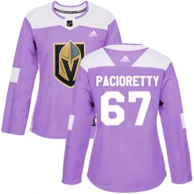 Wholesale Cheap Adidas Golden Knights #67 Max Pacioretty Purple Authentic Fights Cancer Women\'s Stitched NHL Jersey