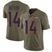Wholesale Cheap Nike Broncos #14 Courtland Sutton Olive Men's Stitched NFL Limited 2017 Salute To Service Jersey