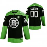 Wholesale Cheap Boston Bruins Custom Men's Adidas Green Hockey Fight nCoV Limited NHL Jersey