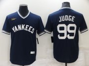 Wholesale Cheap Men's New York Yankees #99 Aaron Judge Navy Blue Cooperstown Collection Stitched MLB Throwback Jersey