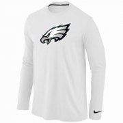 Wholesale Cheap Nike Philadelphia Eagles Logo Long Sleeve T-Shirt White