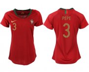 Wholesale Cheap Women's Portugal #3 Pepe Home Soccer Country Jersey