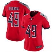 Wholesale Cheap Nike Titans #49 Nick Dzubnar Red Women's Stitched NFL Limited Inverted Legend Jersey