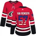 Wholesale Cheap Adidas Hurricanes #57 Trevor Van Riemsdyk Red Home Authentic USA Flag Women's Stitched NHL Jersey