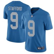 Wholesale Cheap Nike Lions #9 Matthew Stafford Blue Throwback Men's Stitched NFL Vapor Untouchable Limited Jersey