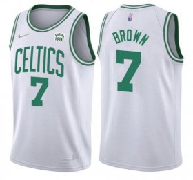 Wholesale Cheap Men\'s Boston Celtics #7 Jaylen Brown 75th Anniversary White Stitched Basketball Jersey